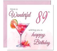 89th Birthday Card for Women - Ladies Elegant Birthday Cards for 89 year old woman Eighty Nine, Eighty Ninth Mum Sister Grandma Aunt Niece Nanny for her Mother Wife Girlfriend