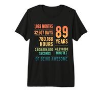 89th Birthday Men Women Funny 89 Years Old Premium T-Shirt