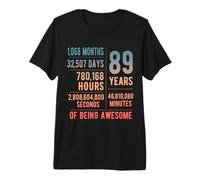 89th Birthday Men Women Funny 89 Years Old Premium T-Shirt