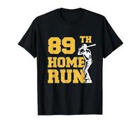 89th Home Run Baseball Funny 89th Birthday 89 Years Old Value Graphic T-Shirt, Men, Black, S
