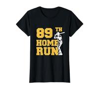 89th Home Run Baseball Funny 89th Birthday 89 Years Old Value Graphic T-Shirt, Women, Black, M
