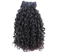 8A Real Hair Curtain Pixie Curly Human Bundles, Brazilian Native Curly Braid,Natural Black Curly Native Hair Extensions, Dyeable And Bleachable,26inch
