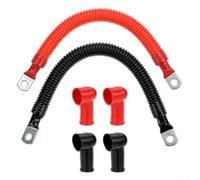 8awg 10mm² 20cm Connecting Cable Kit With Tin Plated Copper Core And Silicone Insulation For Inverter Automobile Solar System Applications Black Color Design