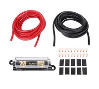 8AWG 20ft Power Ground Cable for Car RV Trailer - Copper Clad Aluminum Wire with 100A Fuse Box - Stable Signal Efficient Transfer for Audio Systems