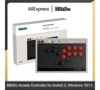 8BitDo All-Button Arcade Controller for Switch/Switch 2 & Windows - Bluetooth, 2.4G, Wired Connectivity, Hot-swappable PCB Arcade Controller