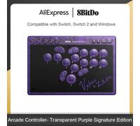8BitDo All-Button Arcade Controller for Switch & Windows -3 Connection Modes, Low-profile Linear Switches, 4 Programmable Button Signature Edition