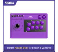8Bitdo Arcade Stick for Switch & Windows, Arcade Fight Stick Support Wireless Bluetooth, 2.4G Receiver and Wired Connection Purple