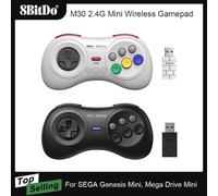 8BitDo M30 2.4G Mini Gamepad Game Controller for Sega Genesis Mini and Mega Drive Mini Game Console Accessories White