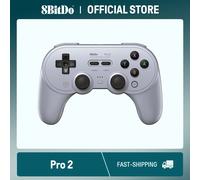 8BitDo New Pro 2 Bluetooth Gamepad with Hall Effect Joystick for Switch 2,1, PC, macOS, Android, Steam Deck & Raspberry Pi Gray(Hall)