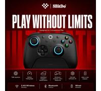 8BitDo New Ultimate 2 Wireless, TMR Joysticks & Hall Effect Triggers Controller with Charging Dock for PC,Windows 10,11,Android Black with Clip