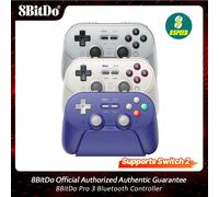 8BitDo Pro 3 Bluetooth Controller for Nintendo Switch 1/2, Windows, Apple, SteamOS, Android with TMR Joysticks, Charging Dock Orange