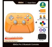 8BitDo Pro 3 Bluetooth Controller for Switch 1/2 Windows, Apple, SteamOS with TMR Joysticks,Switchable Triggers,Swappable Button Purple