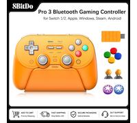 8BitDo Pro 3 Bluetooth Gamepad for Switch 1/2, Windows, Apple, Steam Special Edition Wireless Game Controller with TMR Joysticks Orange