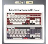 8BitDo Retro 108 Key Mechanical Keyboard，Bluetooth / 2.4G / USB-C Hot Swappable Gaming Keyboard for PC Windows and Android N
