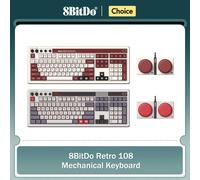 8BitDo Retro 108 Mechanical Keyboard Integrated Numpad, Bluetooth/2.4G/USB-C Hot Swappable Wireless Gaming Keyboard for Windows Fami Edition