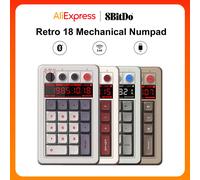 8BitDo Retro 18 Mechanical Numpad Bluetooth 2.4G Type-C Wired Hot-swappable Calculator Mode Numpad for Windows Android PC Gaming N Edition