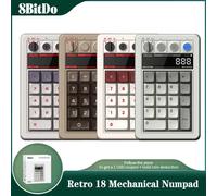 8BitDo Retro 18 Mechanical Numpad,Calculator Mode 18 Keys Bluetooth/2.4G/Wired Numpad Game Accessories for PC Window Android Fami Edition