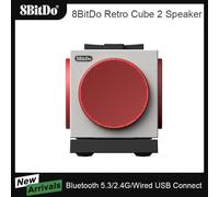 8BitDo Retro Cube 2 Speaker, Portable Bluetooth Speaker with Stereo Sound, Wireless Charging Dock, Bluetooth 5.3/2.4G/Wired USB N Edition