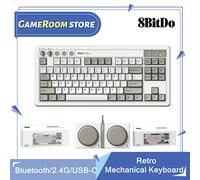 8Bitdo Retro Mechanical Keyboard, Bluetooth/2.4G/USB-C Hot Swappable Gaming Keyboard with 87 Keys for Windows and Android Gray