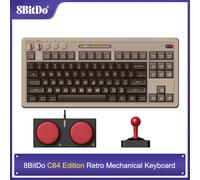 8BitDo Retro Mechanical Keyboard, BT/2.4G/USB-C Hot Swappable Gaming Keyboard with 87 Keys, Dual Super Programmable Buttons C64 Edition
