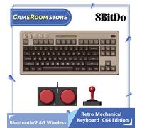 8BitDo Retro Mechanical Keyboard C64 Edition，Bluetooth, 2.4G Wireless, and Wired 3 Modes Connect，for PC Windows 10 and Android Fami Edition
