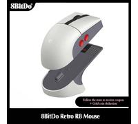 8BitDo Retro R8 Mouse with Charging Dock Wireless Gaming Mice with Micro Switches, Programmable Buttons, 4K Polling Rate C64 Edition