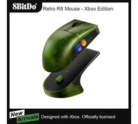 8BitDo Retro R8 Mouse with PAW 3395 Optical Sensor DPI 26K, Wireless 4K Polling Mouse with Charging Dock, Programmable Buttons N Edition