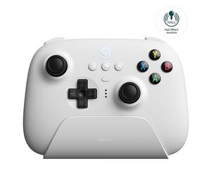 8Bitdo Ultimate 2.4G Wireless Controller, Hall Effect Joystick Update, Gaming Controller with Charging Dock for PC, Android, Steam Deck & Apple (White)