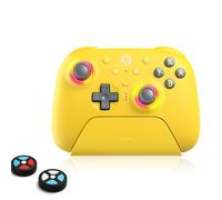 8Bitdo Ultimate 2 Bluetooth Controller (TMR Joystick Update), RGB Fire Ring, Switchable Hall Effect/Tactile Triggers, Vibration and Motion Control for Switch, Windows PC (Yellow)