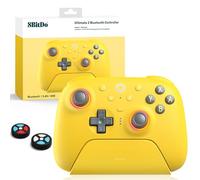 8Bitdo Ultimate 2 Bluetooth Controller (TMR Joystick Update), RGB Fire Ring, Switchable Hall Effect/Tactile Triggers, Vibration and Motion Control for Switch 2, Switch, Windows PC (Yellow)