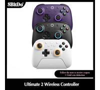 8BitDo Ultimate 2 Wireless 2.4G Gaming Controller with 2.4g Adapter Charging Dock for PC Windows 10 11 Android White