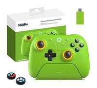 8Bitdo Ultimate 2 Wireless Controller für PC/Android/Apple/Steam, TMR Joystick Update, Lange/Kurze Triggersperren, RGB-Feuerring, Kabellose 8Speed Technologie, 2.4G Gamepad mit Ladestation (GREEN)