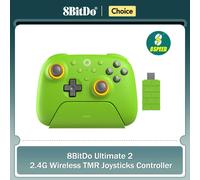 8BitDo Ultimate 2 Wireless, TMR Joysticks & Hall Effect Triggers Controller with Charging Dock for PC,Windows 10,11,Android Green
