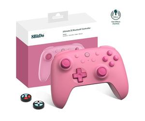 8Bitdo Ultimate 2C Bluetooth Controller for Switch 2, Switch/OLED/Lite, Hall Effect Joysticks, Non-linear Digital Triggers, Remappable L4/R4 Bumpers, 6-axis Motion, Rumble Vibration (Pink)