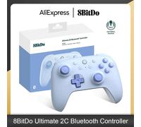 8BitDo Ultimate 2C Bluetooth Controller Wireless Gamepad with Hall Effect Joystock for Nintendo Switch / Switch 2 / OLED Console Blue with Case