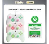 8BitDo Ultimate Mini Wired Controller，USB Gamepad with Game Pass Hall Effect Joystick for Xbox Series S/X,Xbox One,Windows 10/11 Translucent Pink