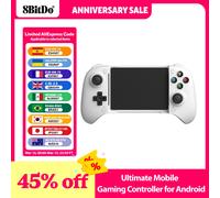 8Bitdo Ultimate Mobile Gaming Controller for Android with Hall Effect Triggers and Joysticks Game Accessories White