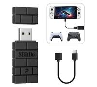 8BitDo USB Wireless Adapter 2, Bluetooth Adapter for Switch/2, Windows 10, PS Classic, Android, Raspberry Pi, Retrofreak System, Compatible with Xbox Series, Joycon, Switch Pro, PS5/4/3 Controller BLK