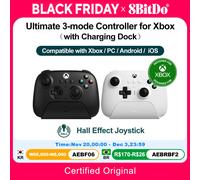 8BitDo Xbox Controller Ultimate 3-mode Gamepads PC licensed by Microsoft for Xbox Series X S, Xbox One, Windows 10 11 Android White
