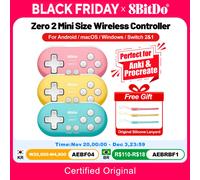 8BitDo Zero 2 Mini Size Gamepads PC Anki Procreate macOS Keyboard Shortcut Key for Switch 2 Android Windows 10 11 Steam Controle Pink