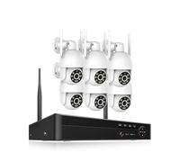 8CH 2K Camera System H.265 4MP PTZ AI Detection Auto Tracking Night Vision Security Surveillance Cam NVR Kit(None,8CH 6Cameras 4MP)