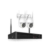 8CH 2K Camera System H.265 4MP PTZ AI Detection Auto Tracking Night Vision Security Surveillance Cam NVR Kit(1T,8CH 2Cameras 4MP)