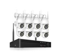 8CH 2K Camera System H.265 4MP PTZ AI Detection Auto Tracking Night Vision Security Surveillance Cam NVR Kit(None,8CH 8Cameras 4MP)
