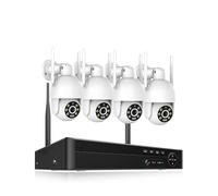 8CH 2K Camera System H.265 4MP PTZ AI Detection Auto Tracking Night Vision Security Surveillance Cam NVR Kit(None,8CH 4Cameras 4MP)