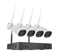 8CH 5mp Wireless Wifi Camera Security System 4 Pcs CCTV Video Surveillance Kit NVR Indoor Outdoor Two-Way Audio Easy To Install(2T)