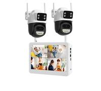 8CH 6MP PTZ Camera Dual Lens WIFI Security System Kit NVR Recorder Set IP Camera 2-Way Audio Video Surveillance System(None,8CH NVR 2PCS CAMERAS_UK PLUG)