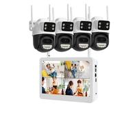 8CH 6MP Wireless PTZ Camera Dual Lens WIFI Security System Kit NVR Recorder Set IP 2-Way Audio Video Surveillance(None,8CH NVR 4PCS Cameras)