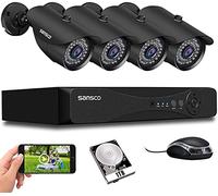 [8CH, Expandable] SANSCO 5MP CCTV Surveillance Camera System, 8 Channel DVR with 4x 2MP Security Cameras, 1TB Hard Drive for 24/7 Recording (1920x1080, Weatherproof, Night Vision, Easy Mobile View)