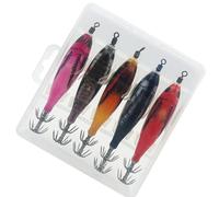 8cm 5.6g Fishing Lures Glow Jigs Hook Shrimp Lure Squid Jigs Artificial Hard Baits Squid Cuttlefish Hooks Night Fishing Lures With Sound Simulation