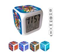 2PCS Xmas Gift Licensed 3D Bedside Lamp & Digital Alarm Clock Kids Room Decor